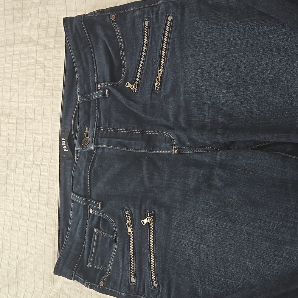 PAIGE Womans High Rise Edgemont Skinny Jeans in Whiskers Darker Wash Sz 32 - Picture 7 of 12